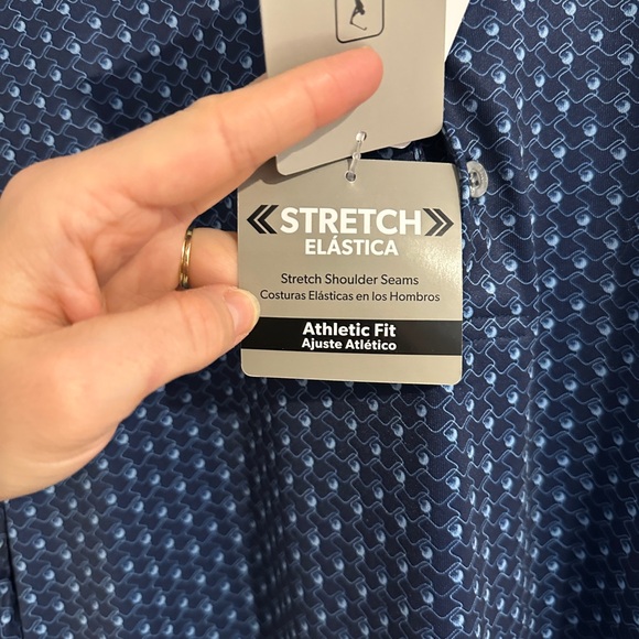 NWT | PGA Tour Navy Patterned Men's Polo Shirt - Picture 5 of 8